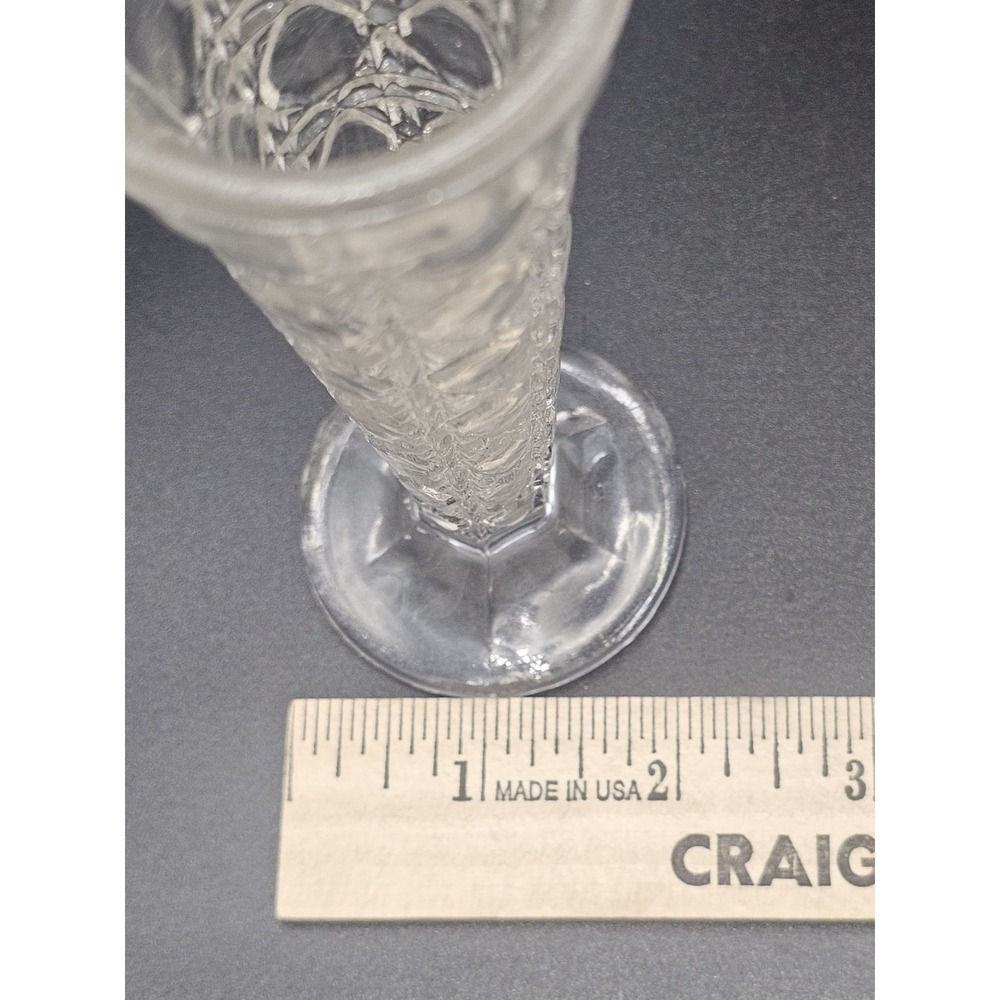 Footed Bud Vase 6 inch Indiana Glass Royal Brighton Pattern Crystal Cut Vintage - Picture 6 of 6